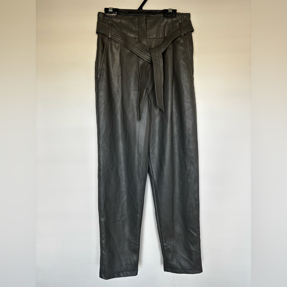 Dynamite Gray High-Waisted Faux Leather Pants, NWT